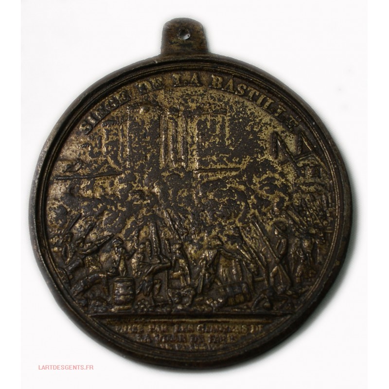 Rare Médaille uniface siège de la Bastille 1789 Paris par ANDRIEU