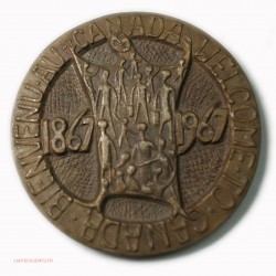 Médaille Bienvenue Welcome to CANADA 1867-1967 par D. HUNT