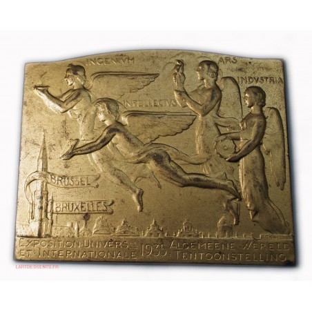 Médaille Plaque Bruxelles Expostion Universelle 1935