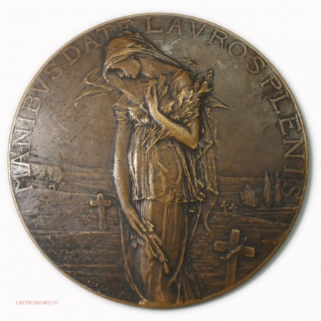 Médaille uniface MANIBVS DATE LAVROSPLENIS 1918 par P.M. DAMNANN