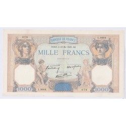 1000 Francs Cérès et Mercure 23 Mai 1940 SUP L.9604 679 réservé