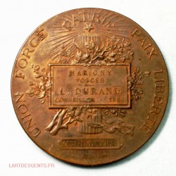 Médaille UNION FORCE PATRIE, MARIGNY VOSGES 1884 par H.PONSCARME
