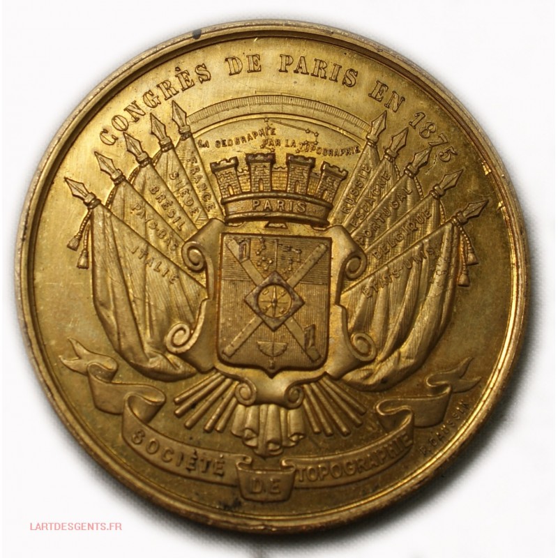 Médaille Congrès de Paris 1875, Topographie de France par P.DAUSSIN