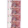 LOT DE 4 BILLETS BRANCE 200 Francs EIFFEL L'ART DES GENTS NUMISMATIQUE AVIGNON