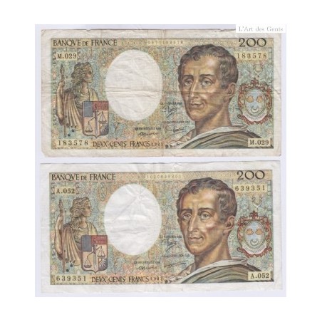 BILLETS VOLES EN MAGASIN - 200 Francs MONTESQUIEU L'ART DES GENTS