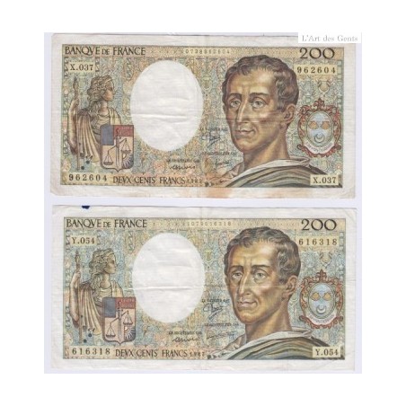 BILLETS VOLES EN MAGASIN - 200 Francs MONTESQUIEU L'ART DES GENTS
