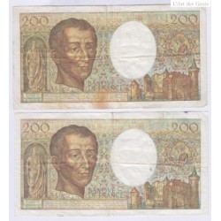 BILLETS VOLES EN MAGASIN - 200 Francs MONTESQUIEU L'ART DES GENTS
