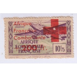 TIMBRE AFRIQUE EQUATORIALE PA N°29 - +200 fr. s 10 fr. 75 Avec surcharge L'ART DES GENTS AVIGNON