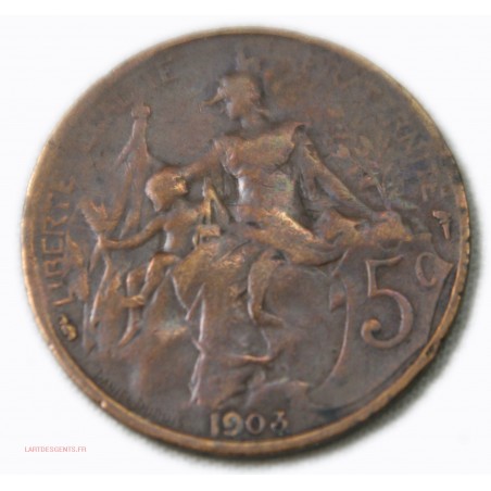 France 5 centimes 1903 Dupuis, lartdesgents Avignon