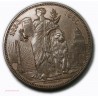 Médaille BELGIQUE LEOPOLD Ier LEOPOLD II 1830-1880, Module 10 Cts, Bronze