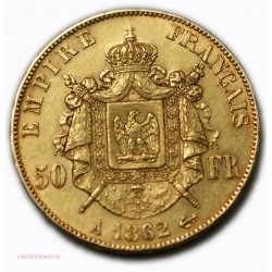 Napoléon III, 50 Francs or 1862 A PARIS, lartdesgents.fr Avignon
