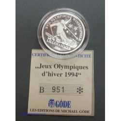 medaille argent des Jeux Olympiques d'hiver, LILLEHAMMER 1994, lartdesgents.fr