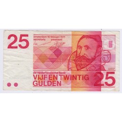 BILLET PAYS BAS 25 Gulden 1971 L'art des gents  Philatélie Avignon