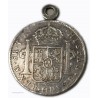 Espagne - 8 Réales 1806 CARLOS IIII, montée en médaille