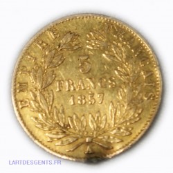 Napoléon III, 5 Francs or 1857 A Paris (soudure),  lartdesgents.fr Avignon