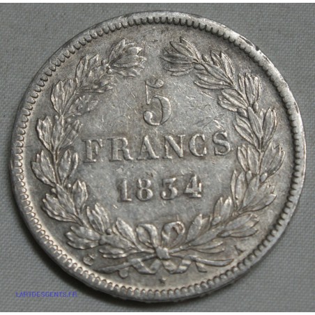 Louis Philippe Ier 5 FRANCS 1834 A Paris, lartdesgents.fr