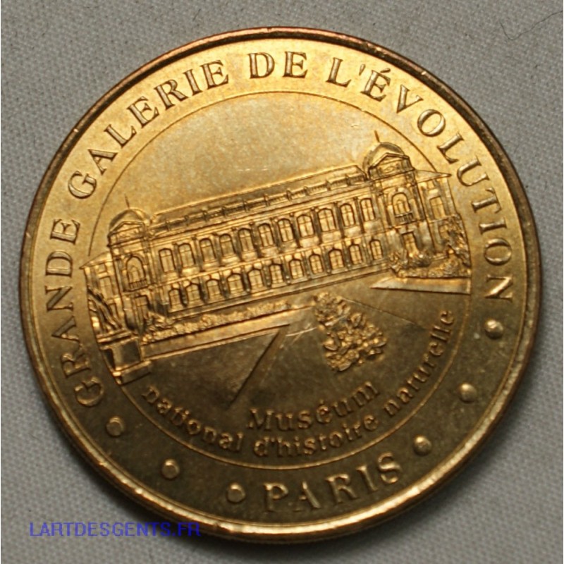 Jeton Médaille touristique Grande Galerie de l'évolution Paris 2002