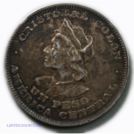AMERIQUE CENTRAL / SALVADOR- Peso /900 C.A.M. 1911, CRISTOBAL COLON