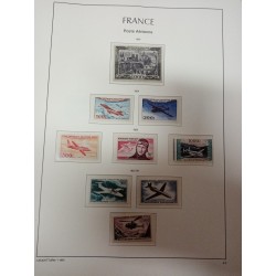 Timbres France dans  Album Leuchtturm de 1945 à 1960 Poste Aérienne inclus Cote 3057 Euros L'ART DES GENTS