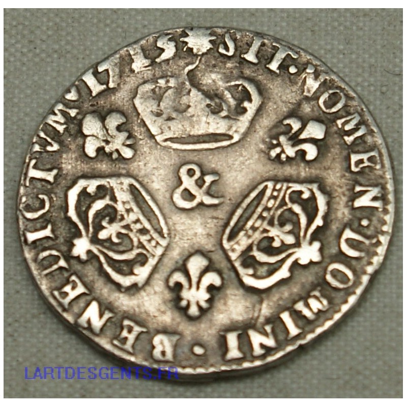 LOUIS XIV, 1/10 ÉCU aux 3 couronnes, 1715 & AIX, lartdesgents.fr