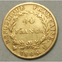NAPOLEON Ier - 40 Francs or 1806 U TURIN TTB, lartdesgents.fr
