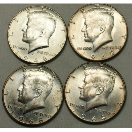 USA - Liberty  5 x Half Dollar 1968 , lartdesgents.fr