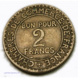 Rare, Chambre Commerce 2 Francs 1927 bronze alu, lartdesgents.fr