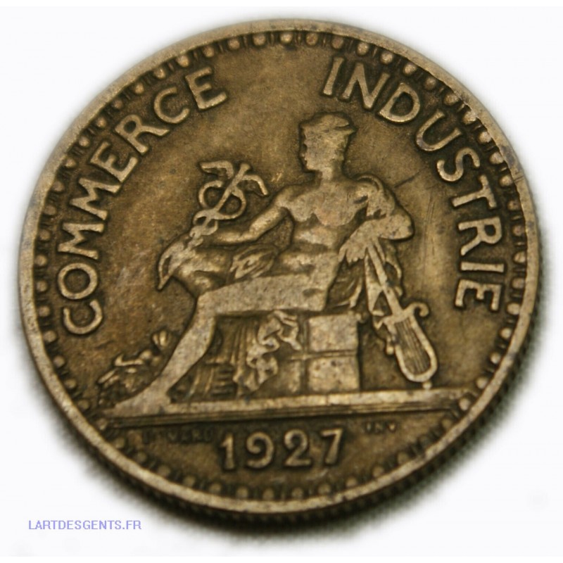Rare, Chambre Commerce 2 Francs 1927 bronze alu, lartdesgents.fr