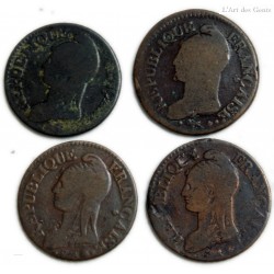 lot de 5 centimes DUPRE an  5 A, AA, BB, I, D, R, W et rare An 6BB