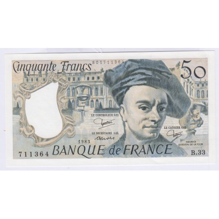 Billet 50 Francs Quentin de la Tour SPL 1983 L'ART DES GENTS Numismatique Avignon