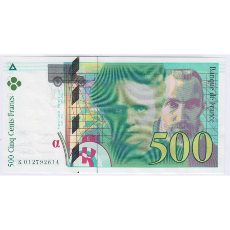Billet 500 Francs Pierre et Marie Curie 1994 Neuf L'ART DES GENTS Numismatique Avignon