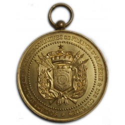 Médaille Bronze doré - Tir de France Algérie et colonies superbe
