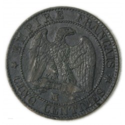 5 centimes 1857 Marseille Napoléon III TTB, lartdesgents