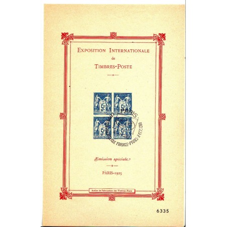 Rare Bloc-Feuillet n° 1- 5F. BLEU Oblitération (EXPO PARIS 1989)