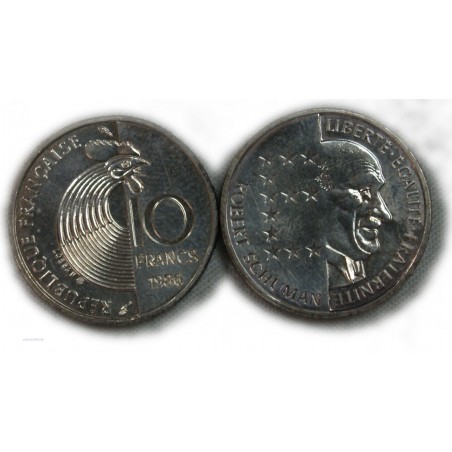 2 x 10 Francs argent SCHUMANN 1986, lartdesgents