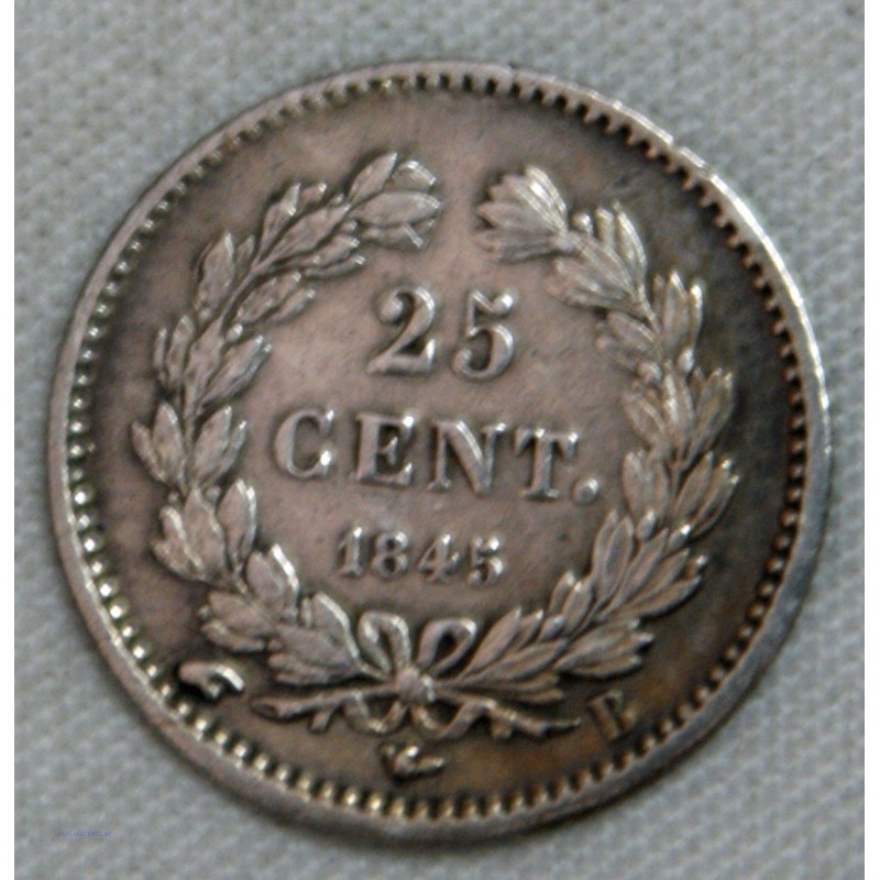 FRANCE LOUIS PHILIPPE Ier 25 centimes 1845 B Rouen
