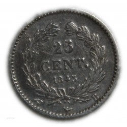 FRANCE LOUIS PHILIPPE Ier 25 centimes 1845 B Rouen, lartdesgents