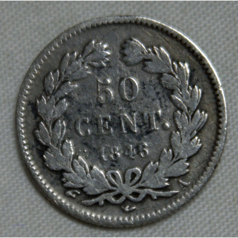 FRANCE Louis Philippe Ier, 50 centimes 1846 A Paris , lartdesgents.fr