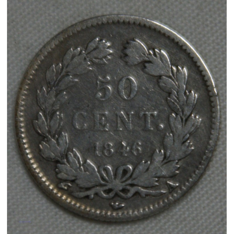 FRANCE Louis Philippe Ier, 50 centimes 1846 A Paris , lartdesgents