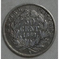 FRANCE Napoléon III, 50 centimes 1862 A, lartdesgents.fr
