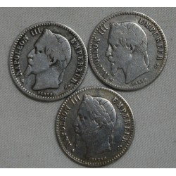 FRANCE Napoléon III, 50 centimes 1864A, 1865K, 1867 BB, lartdesgents.fr