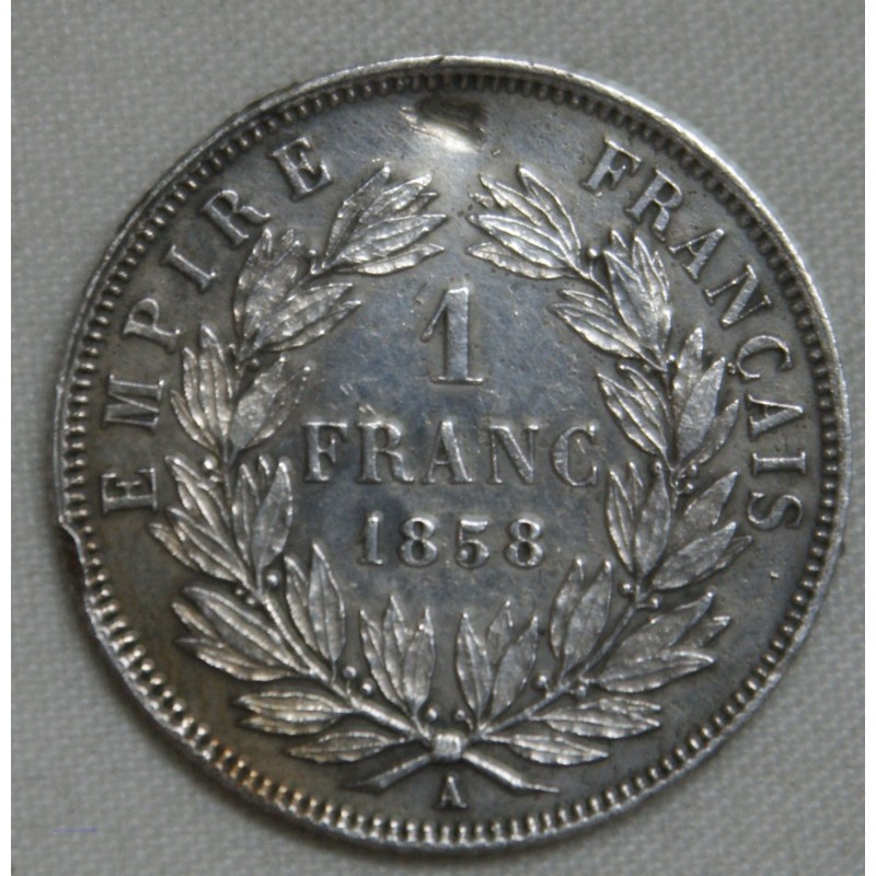 Napoléon III, 1 Franc 1858 A Paris, lartdesgents.fr