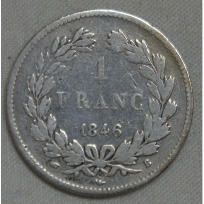 Louis Philippe Ier, 1 Franc 1846 B Rouen, lartdesgents.fr