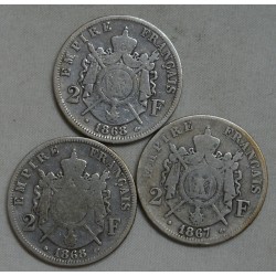 Napoléon III lot de 2 Francs 1867 BB & 1868 A & BB lartdesgents.fr