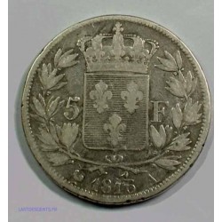 vendu-Buste Nu - LOUIS XVIII 5 Francs 1816 A Paris,TB, lartdesgents.fr