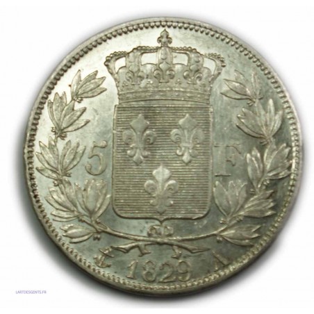 CHARLES X 5 Francs 1829 A PARIS,TTB+, lartdesgents.fr