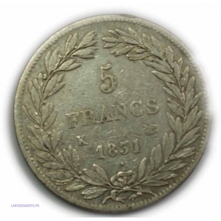 ECU "T.Creux" LOUIS PHILIPPE Ier 5 Francs 1831 K Bordeaux,TB+, lartdesgents
