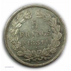 ECU "T.R" LOUIS PHILIPPE Ier 5 Francs 1831 A Paris,TTB+, lartdesgents