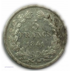 ECU 5 Francs LOUIS PHILIPPE Ier, 1841 W LILLE, TTB
