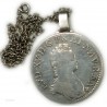Ecu LOUIS XV Vertugadin  1717 A Paris Monté avec chaine argent